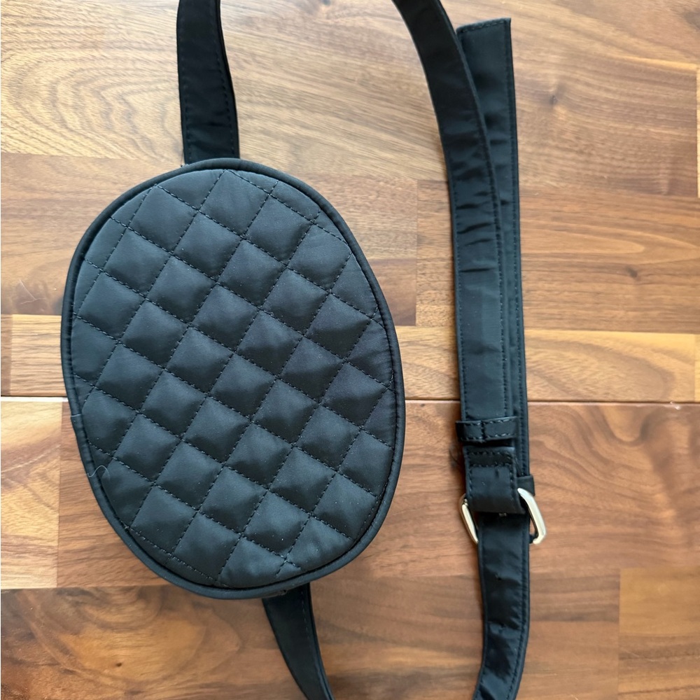 Black Quilted Crossbody Belt Bag - Forever 21
